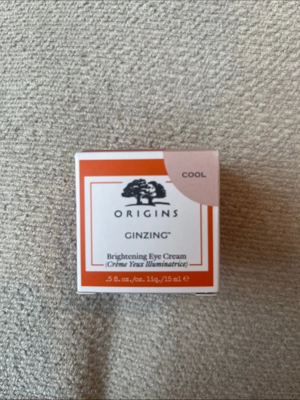 Origins GinZing Brightening Eye Cream - Cool Orange and White Box